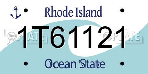 1T61121 Rhode Island License Plate