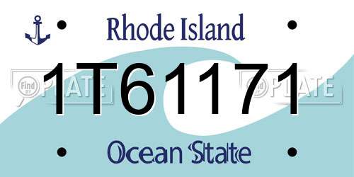 1T61171 Rhode Island License Plate
