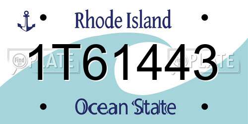 1T61443 Rhode Island License Plate