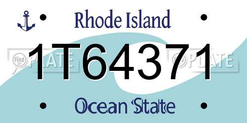 1T64371 Rhode Island License Plate