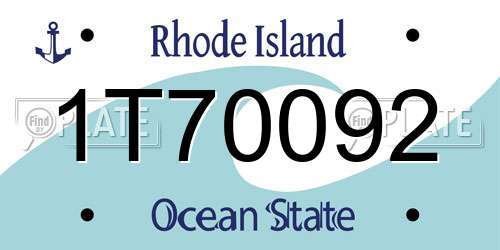 1T70092 Rhode Island License Plate