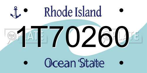 1T70260 Rhode Island License Plate