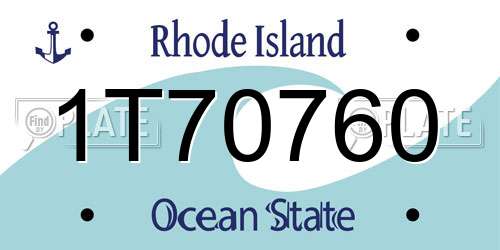 1T70760 Rhode Island License Plate