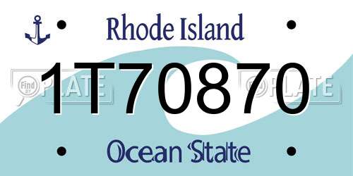 1T70870 Rhode Island License Plate