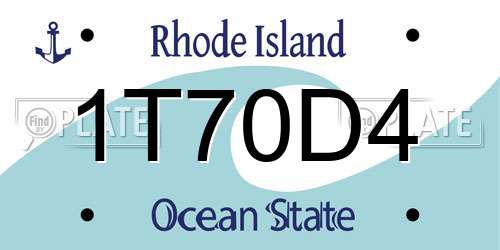 1T70D4 Rhode Island License Plate