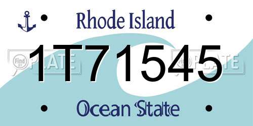 1T71545 Rhode Island License Plate