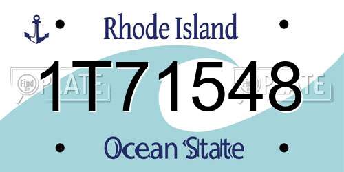 1T71548 Rhode Island License Plate
