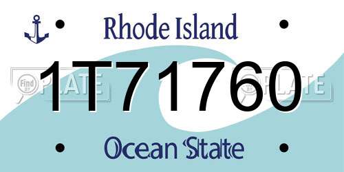 1T71760 Rhode Island License Plate