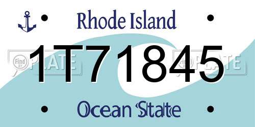 1T71845 Rhode Island License Plate