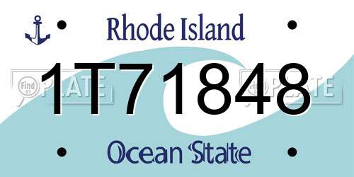 1T71848 Rhode Island License Plate