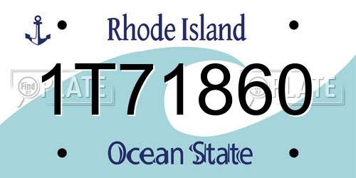 1T71860 Rhode Island License Plate