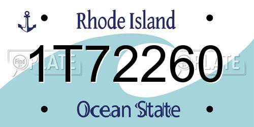 1T72260 Rhode Island License Plate