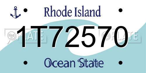 1T72570 Rhode Island License Plate