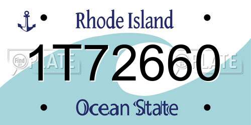 1T72660 Rhode Island License Plate