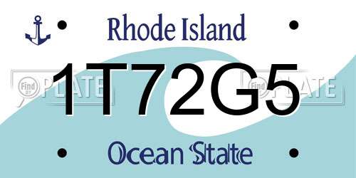 1T72G5 Rhode Island License Plate
