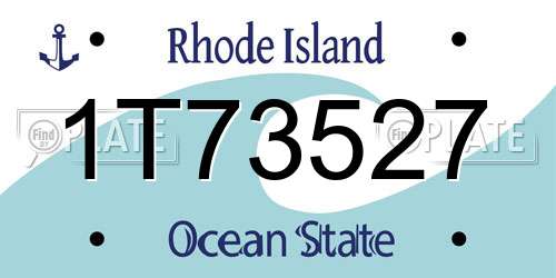 1T73527 Rhode Island License Plate