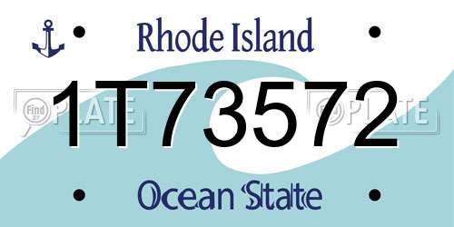 1T73572 Rhode Island License Plate