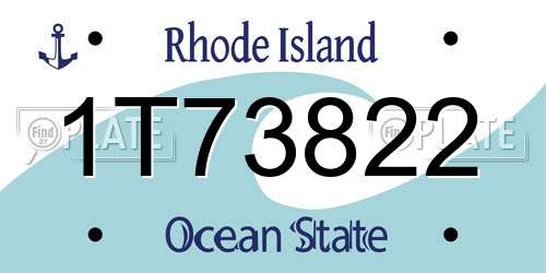 1T73822 Rhode Island License Plate