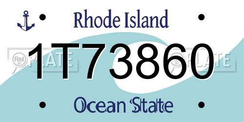 1T73860 Rhode Island License Plate
