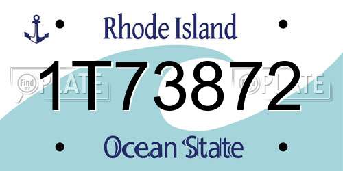 1T73872 Rhode Island License Plate