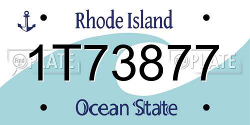 1T73877 Rhode Island License Plate