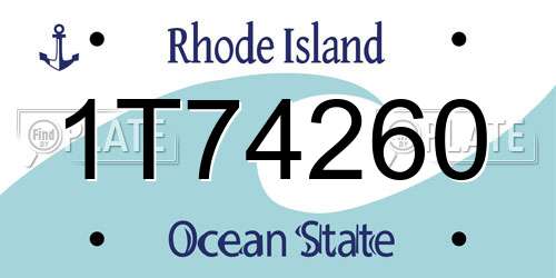 1T74260 Rhode Island License Plate