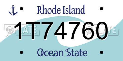 1T74760 Rhode Island License Plate