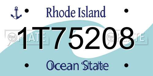 1T75208 Rhode Island License Plate