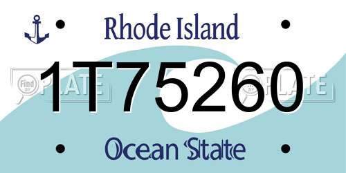 1T75260 Rhode Island License Plate