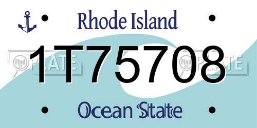 1T75708 Rhode Island License Plate