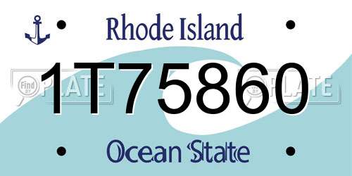 1T75860 Rhode Island License Plate