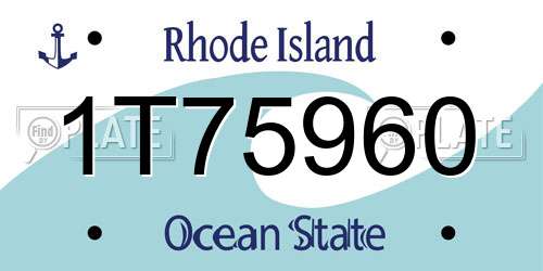 1T75960 Rhode Island License Plate