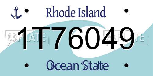 1T76049 Rhode Island License Plate