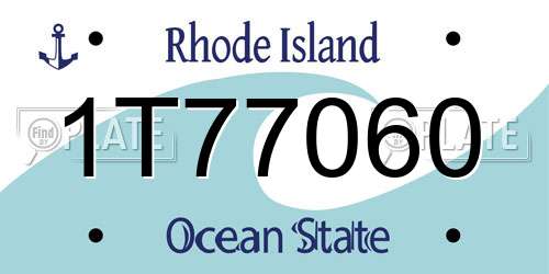 1T77060 Rhode Island License Plate