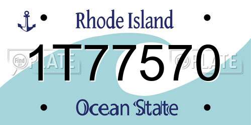 1T77570 Rhode Island License Plate