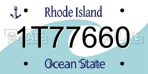 1T77660 Rhode Island License Plate