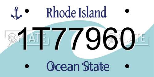 1T77960 Rhode Island License Plate