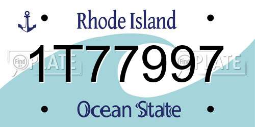 1T77997 Rhode Island License Plate