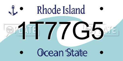 1T77G5 Rhode Island License Plate