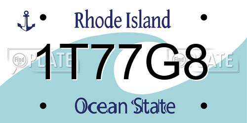 1T77G8 Rhode Island License Plate