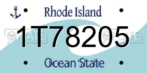 1T78205 Rhode Island License Plate