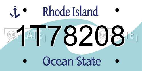 1T78208 Rhode Island License Plate