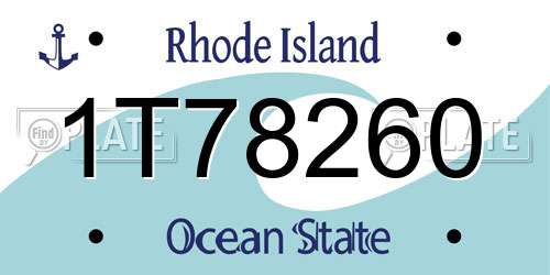 1T78260 Rhode Island License Plate