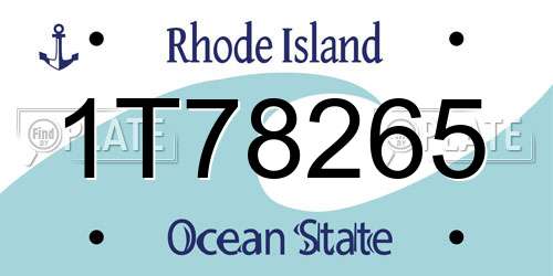 1T78265 Rhode Island License Plate