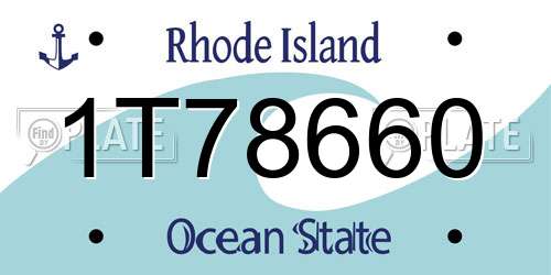 1T78660 Rhode Island License Plate