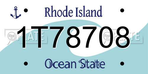 1T78708 Rhode Island License Plate