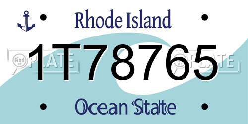 1T78765 Rhode Island License Plate