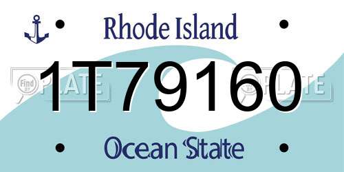 1T79160 Rhode Island License Plate