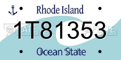 1T81353 Rhode Island License Plate