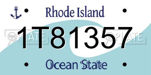 1T81357 Rhode Island License Plate